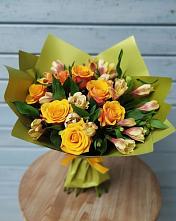 Букет цветов из:  Альстромерии и Розы в Булгаково Башкортостан