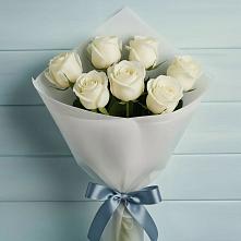 Букет 7 Белых роз Эдлесс Лав в Булгаково Башкортостан