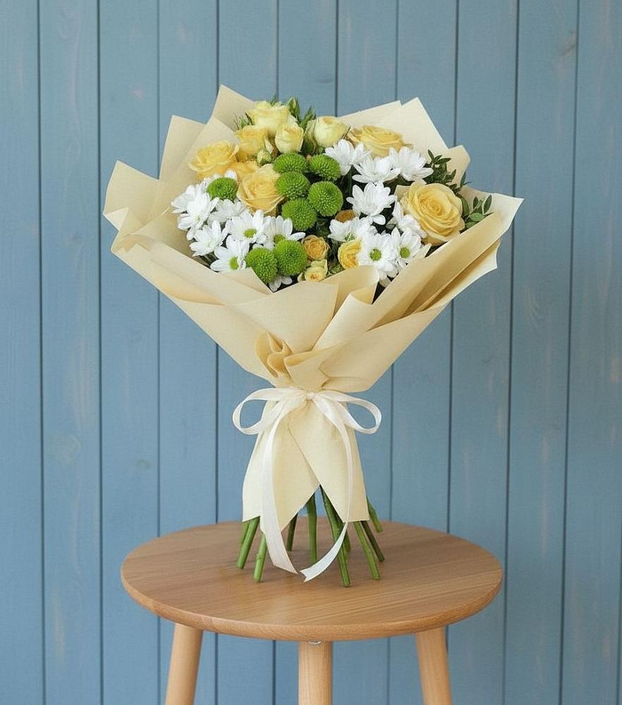 Букет цветов из: Хризантемы и Розы в Булгаково Башкортостан