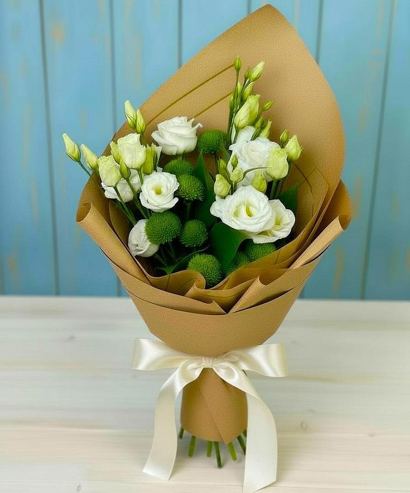 Букет цветов из: Хризантемы и Лизиантусы в Булгаково Башкортостан