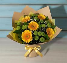 Букет цветов из:  Герберы и Хризантемы в Булгаково Башкортостан