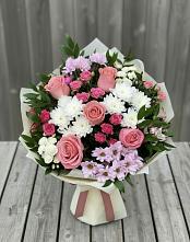 Букет цветов из:  Альстромерии, Гвоздики, Розы и Хризантемы #REPLACE_PRED# Булгаково Башкортостан