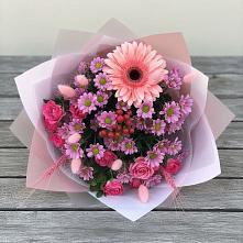 Букет цветов из:  Розы, Герберы и Хризантемы в Булгаково Башкортостан