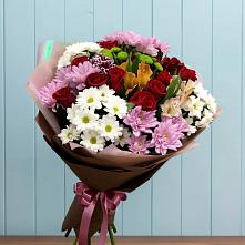 Букет цветов из:  Розы, Хризантемы и Альстромерии в Булгаково Башкортостан