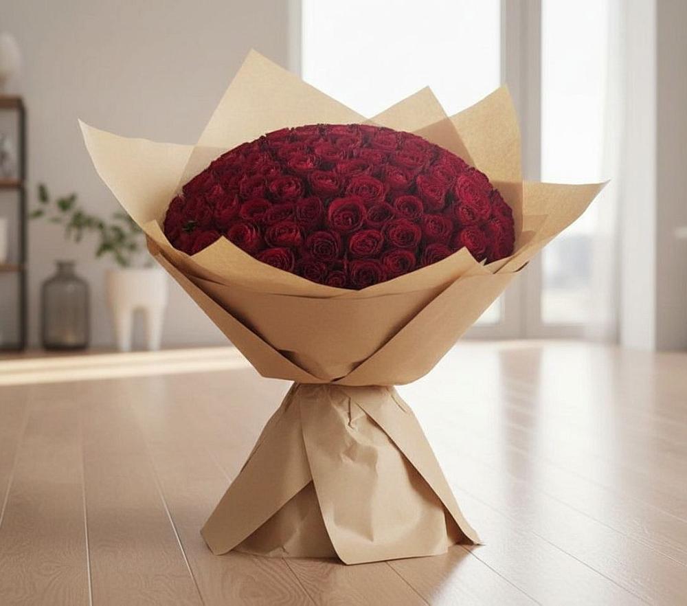 Букет 101 Красная роза в Булгаково Башкортостан