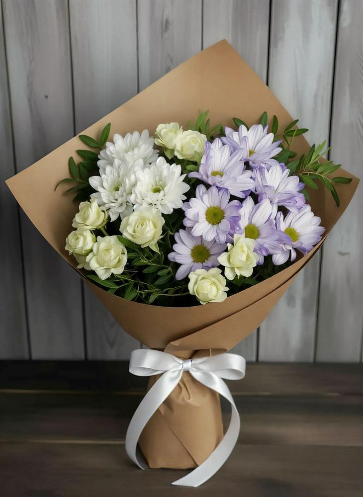 Букет цветов из: Хризантемы и Розы в Булгаково Башкортостан